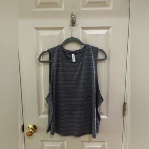 Athleta Black Purple Striped Cloudlight Active Wear Top